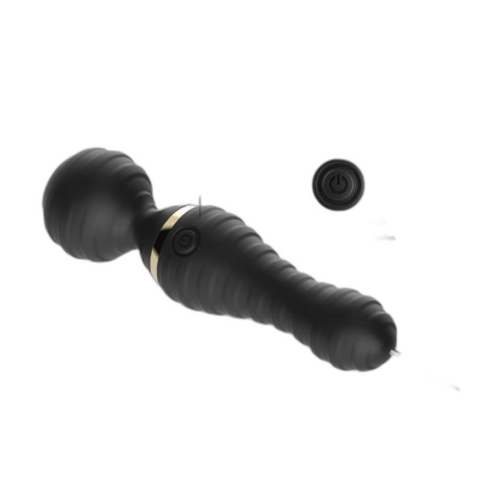 Czarny masażer wibracyjny różdżka USB 9 trybów