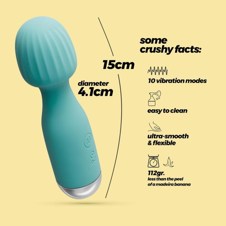 Miętowy mini wand 15 cm - 10 trybów, wodoodporny, USB