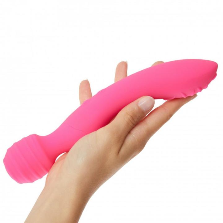 Różowy masażer 2w1 do łechtaczki i punktu G 22 cm | 2 silniki, wodoodporny