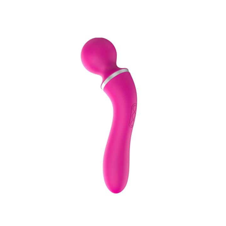 Różowy masażer z nakładką wypustki USB | 10 trybów | Wodoodporny 19,6 cm
