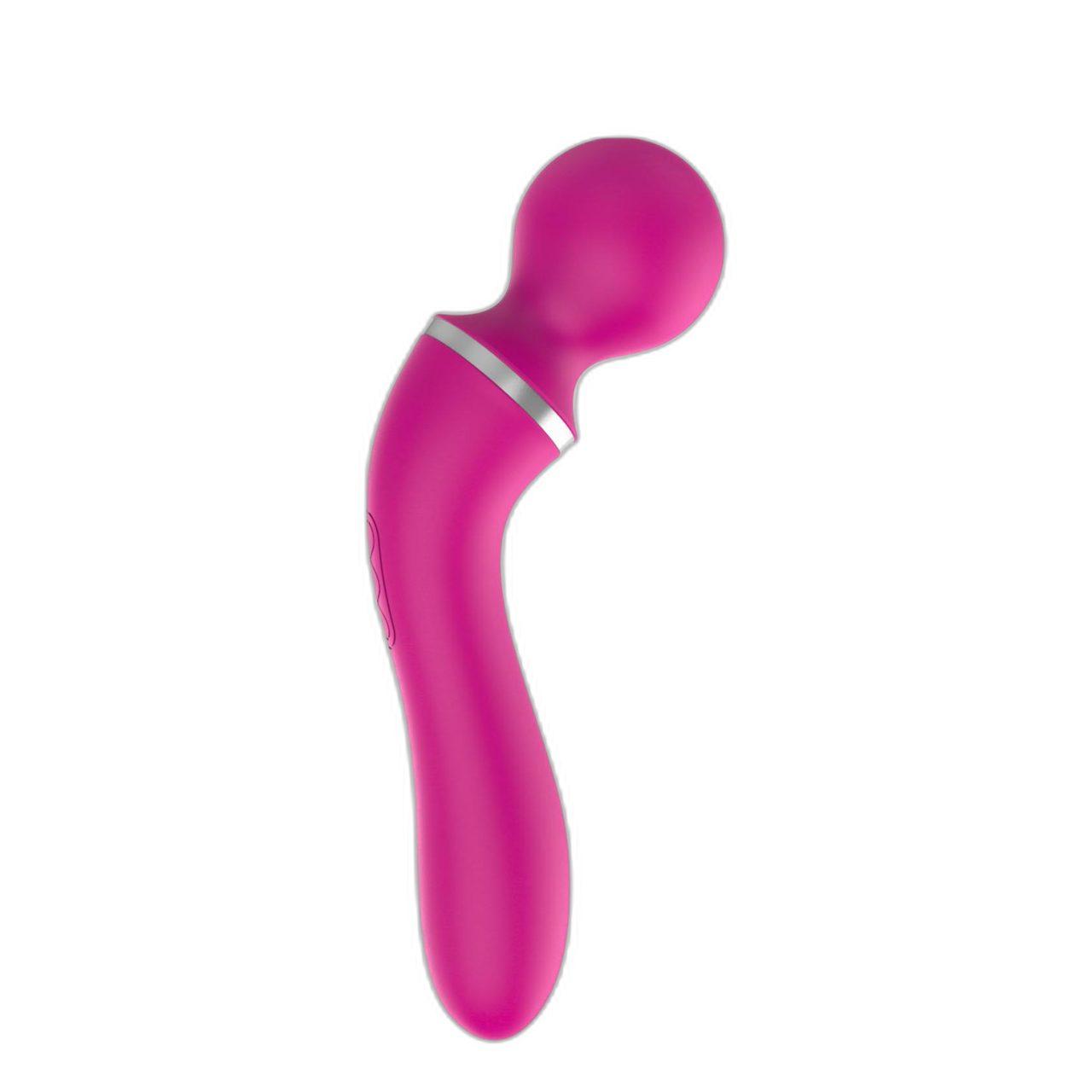 Różowy masażer z nakładką wypustki USB | 10 trybów | Wodoodporny 19,6 cm