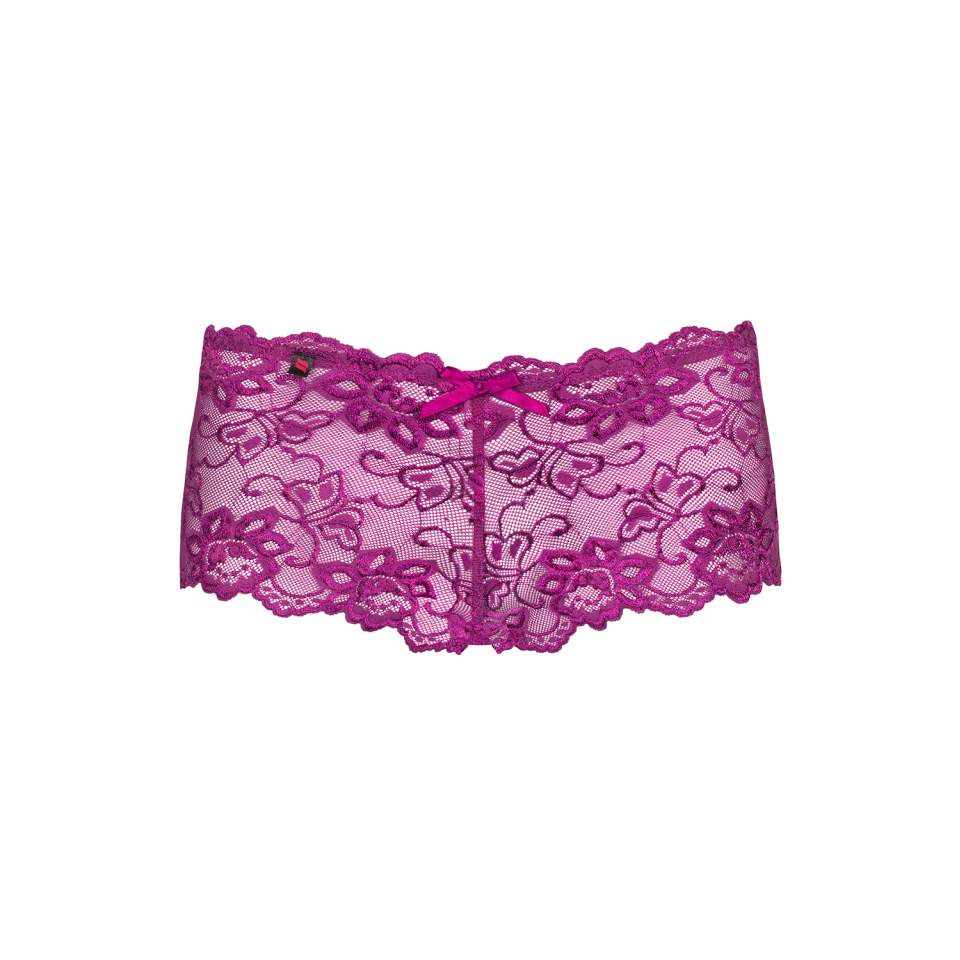 Fioletowe szorty Obsessive Idillia ze zmysłowej koronki