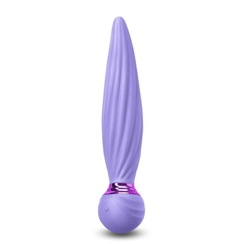 Fioletowy wibrator obrotowy 16 cm silikonowy | Wodoodporny, ładowany USB