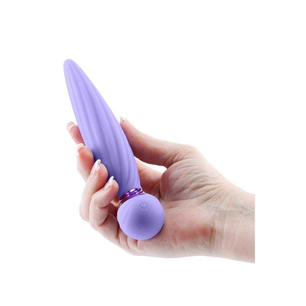 Fioletowy wibrator obrotowy 16 cm silikonowy | Wodoodporny, ładowany USB