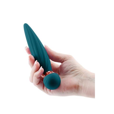 Wibrator silikonowy 16 cm z obrotowym trzonem i wibracjami