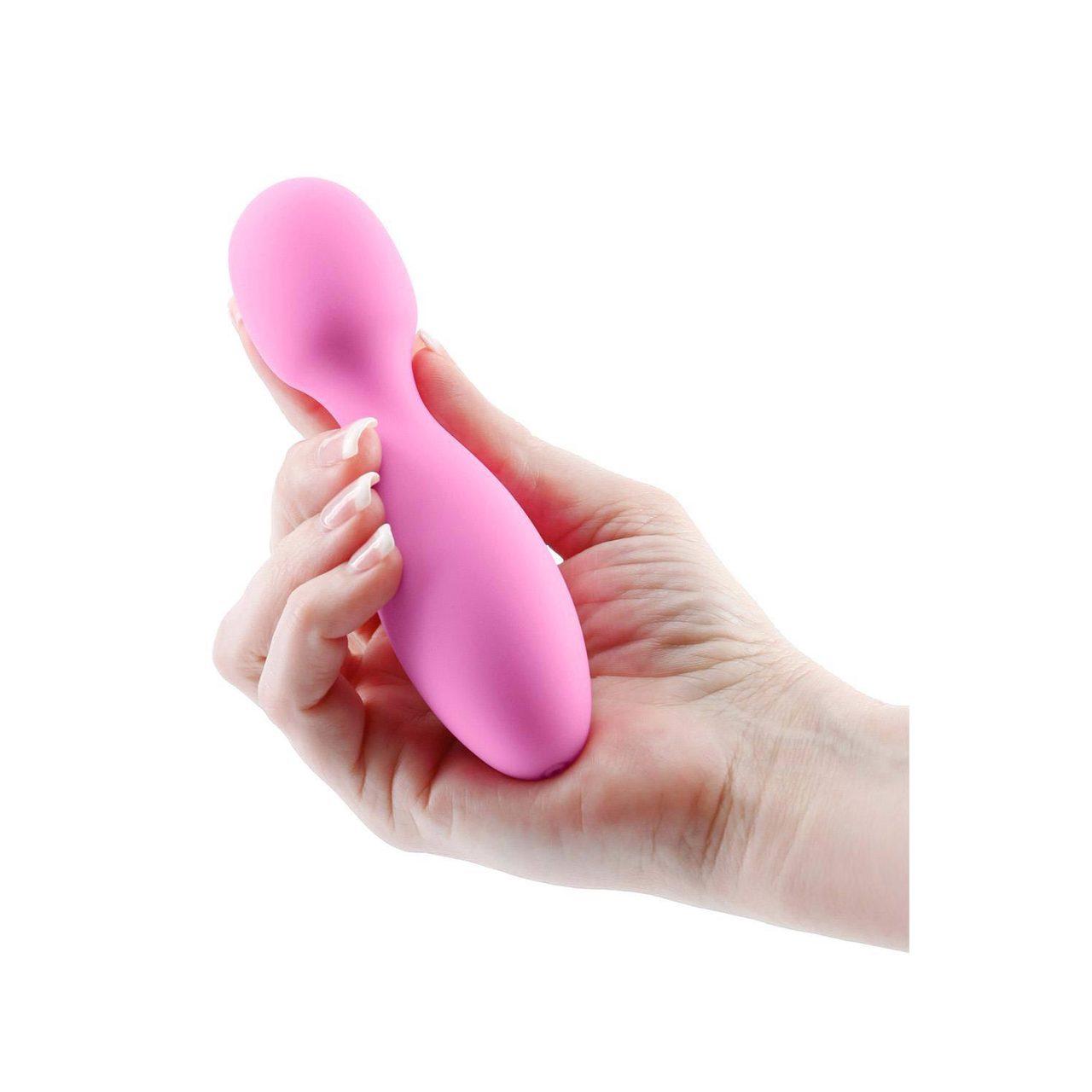 Kieszonkowy masażer wibracyjny różowy 13,3 cm – silikon, wodoodporny, ładowany