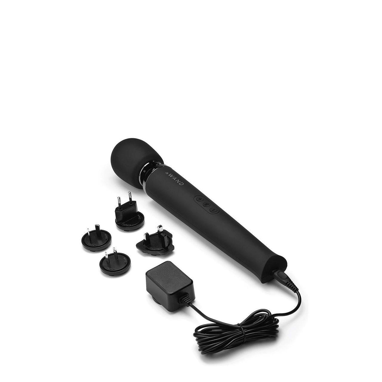 Czarna różdżka wibracyjna ładowana USB 34 cm | 10 poziomów i 20 trybów