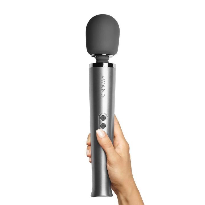 Szary masażer wibracyjny wand USB – 10 prędkości, 20 trybów | Loris.pl