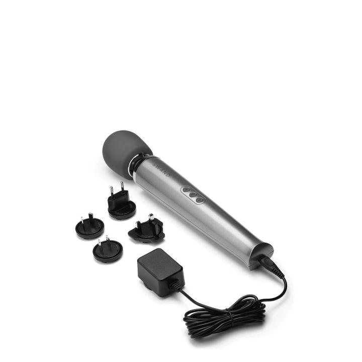 Szary masażer wibracyjny wand USB – 10 prędkości, 20 trybów | Loris.pl