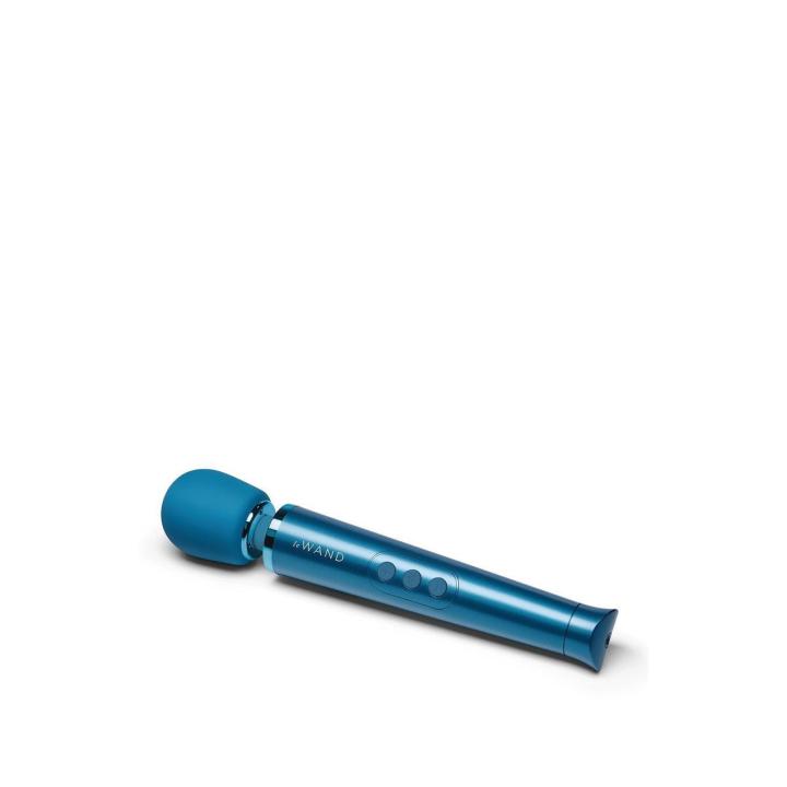 Mini masażer wibracyjny wand USB niebieski – 10 intensywności i 6 trybów