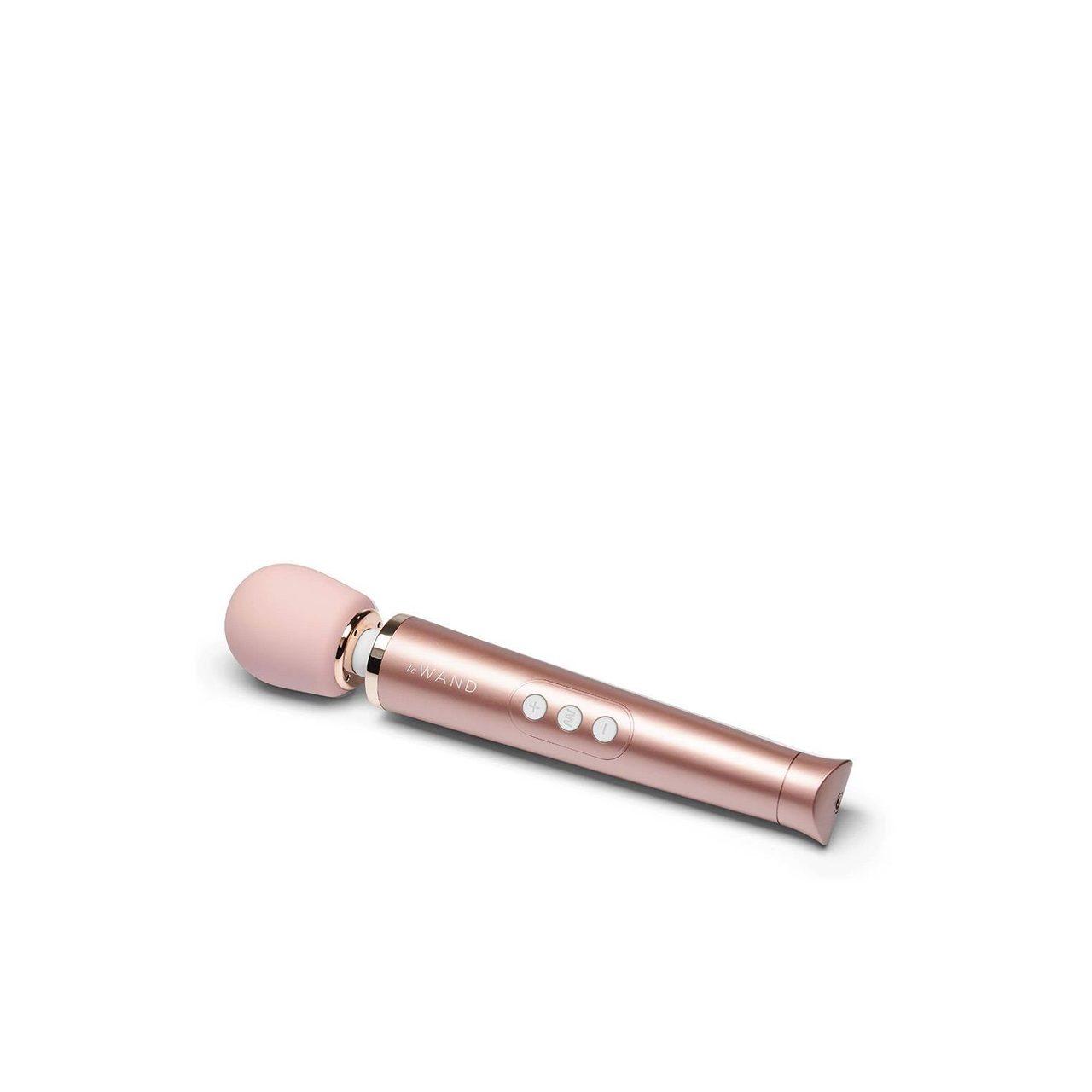 Masażer wibracyjny wand USB różowe złoto – kompaktowy, mocny, silikonowy