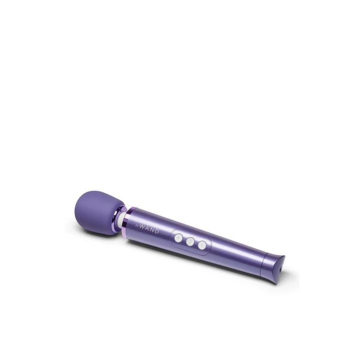 Mini masażer wibracyjny wand USB fioletowy – 10 intensywności, etui | Loris.pl