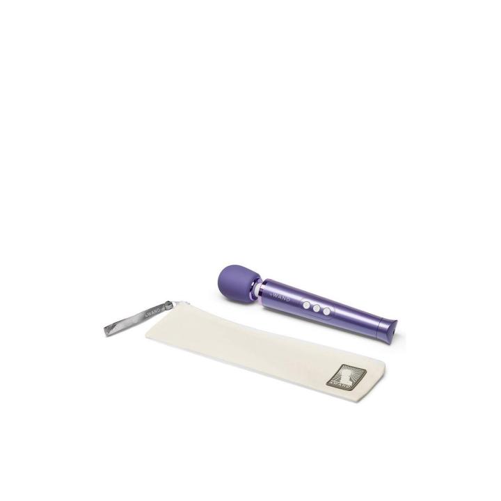 Mini masażer wibracyjny wand USB fioletowy – 10 intensywności, etui
