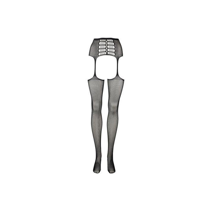 Pończochy z pasem high waist one size s-xl | szew z tyłu