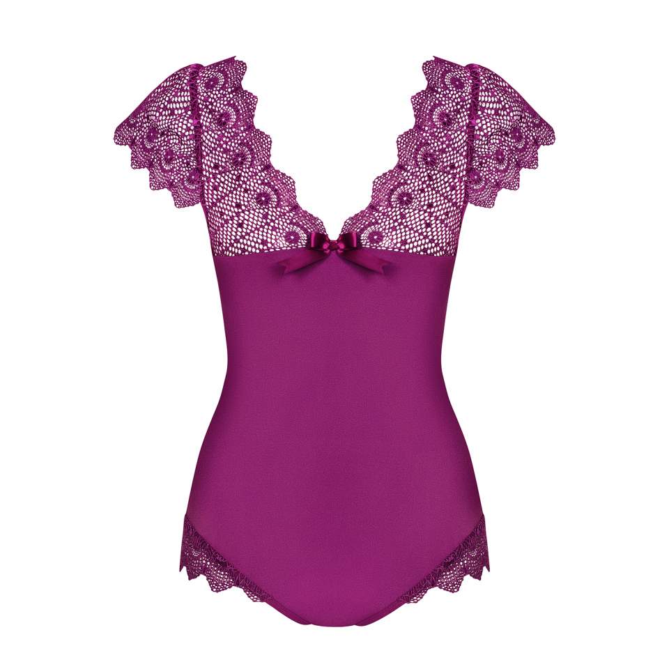 Body Obsessive Moketta, fioletowe z koronkowymi rękawkami