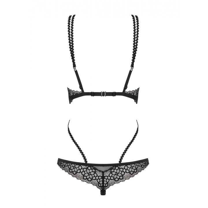 Czarne Body Obsessive Liferia z otwartymi miseczkami