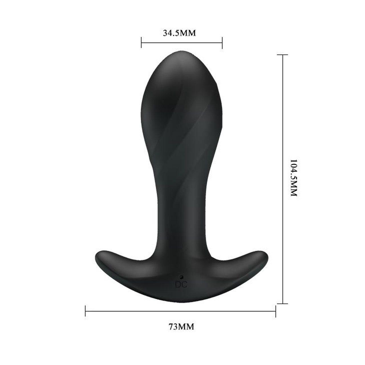 Wibrujący korek analny 12 trybów USB czarny | Loris.pl