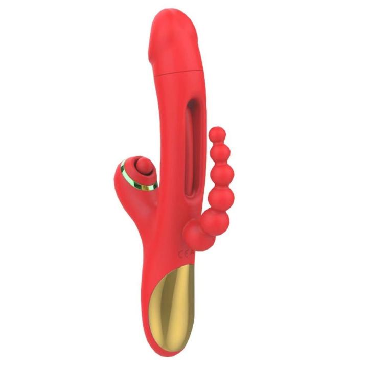 Wibrator USB z funkcją stukania i 9 trybami wibracji 24 cm | Loris.pl
