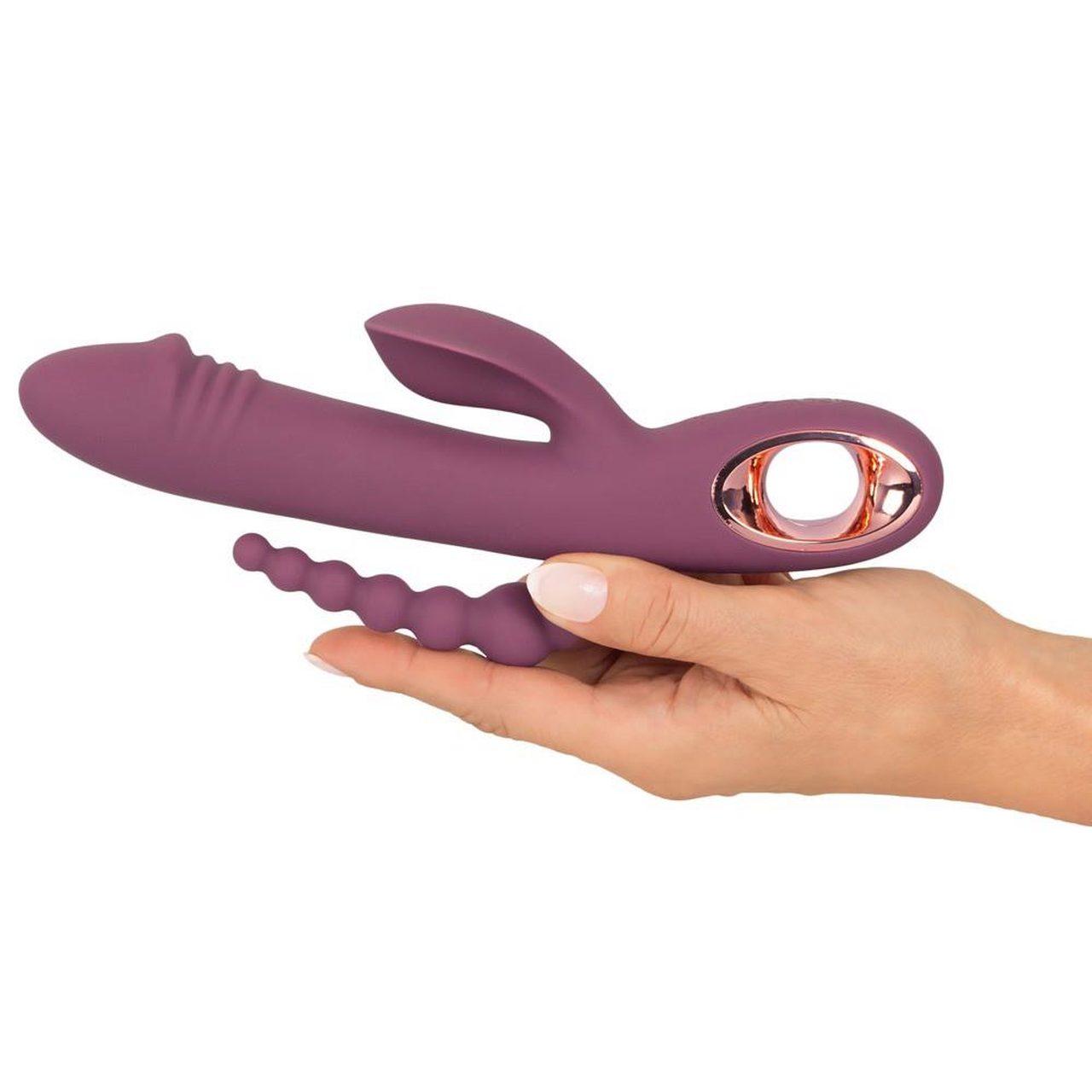 Wibrator 3w1 potrójna stymulacja g i łechtaczki + analnie | ładowanie usb