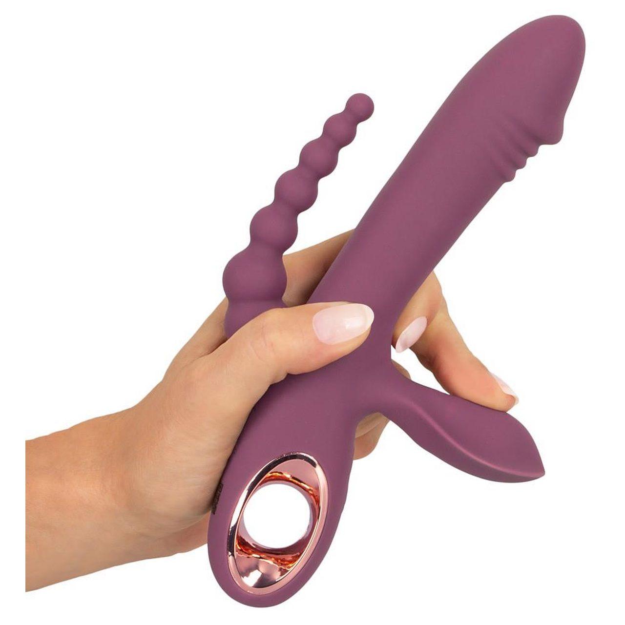Wibrator 3w1 potrójna stymulacja g i łechtaczki + analnie | ładowanie usb