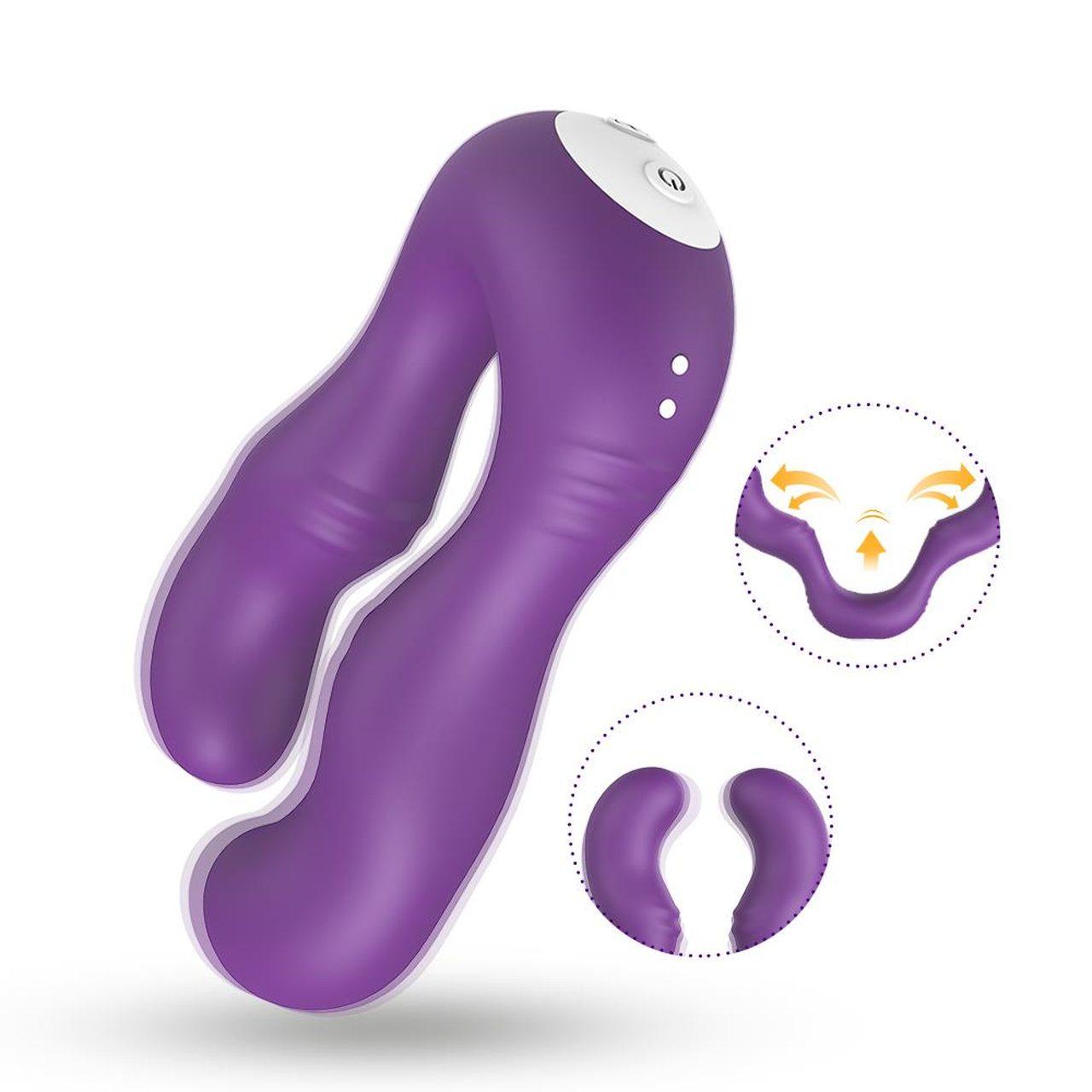 Stymulator dla par fioletowy – podwójna wibracja, wodoodporny | Loris.pl