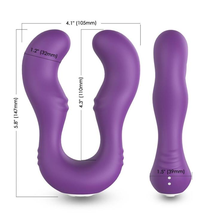 Stymulator dla par fioletowy – podwójna wibracja, wodoodporny | Loris.pl