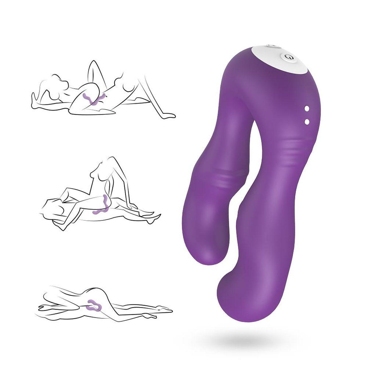 Stymulator dla par fioletowy – podwójna wibracja, wodoodporny | Loris.pl
