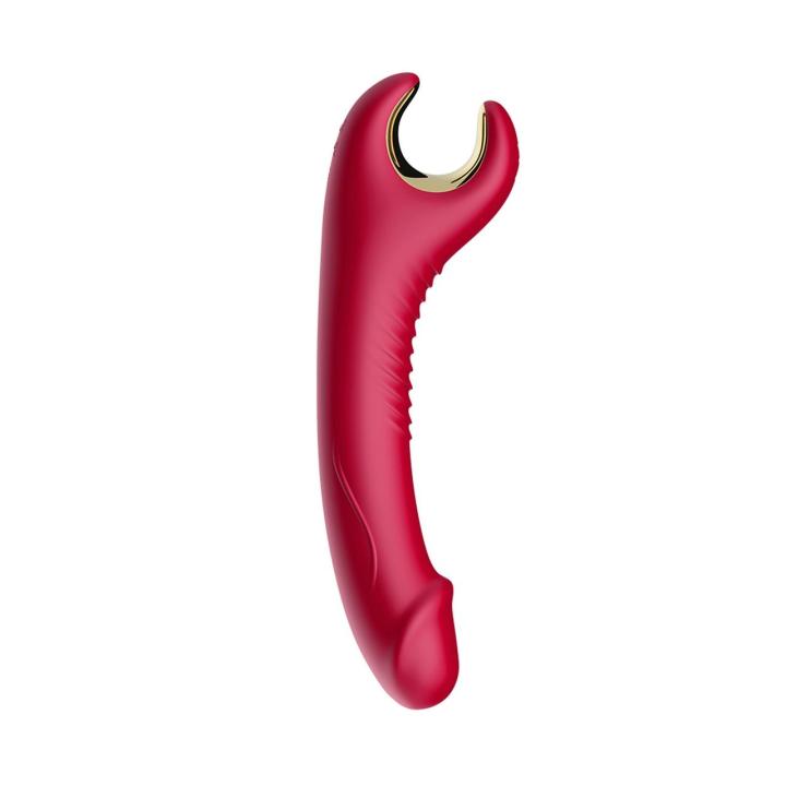 Silikonowy stymulator czerwony – 9 trybów wibracji, wodoodporny | Loris.pl