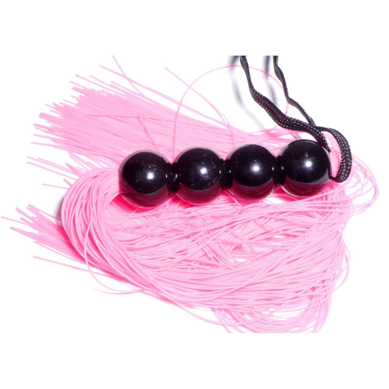 Różowy silikonowy pejcz BDSM 35,0 cm wodoodporny | Loris.pl