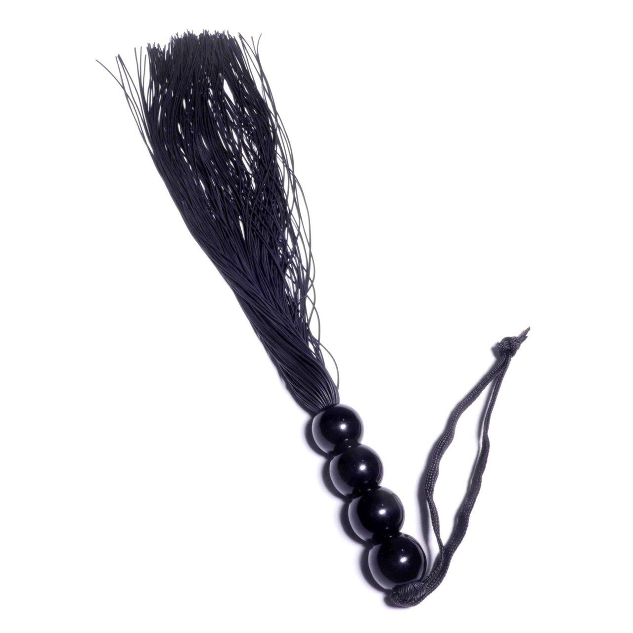 Czarny silikonowy pejcz BDSM 35,0 cm wodoodporny | Loris.pl