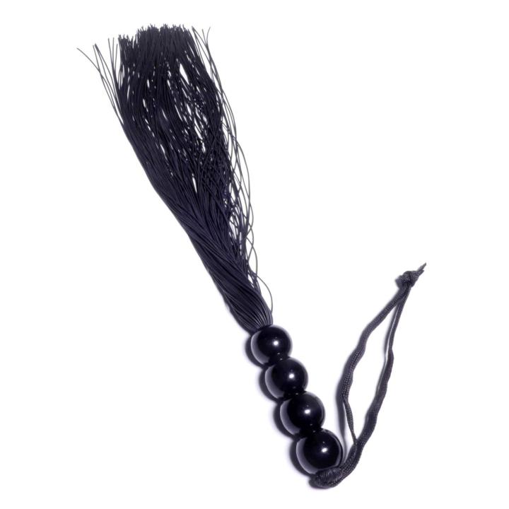 Czarny silikonowy pejcz BDSM 35,0 cm wodoodporny | Loris.pl