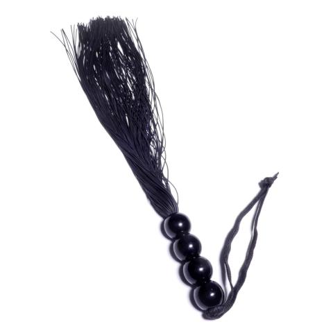 Czarny silikonowy pejcz BDSM 35,0 cm wodoodporny