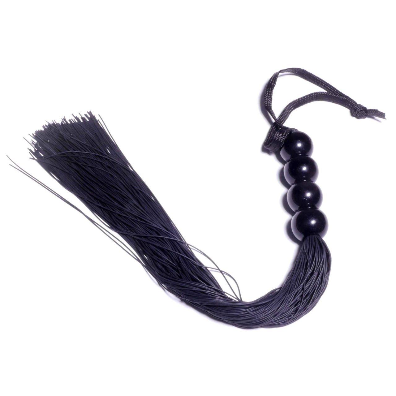 Czarny silikonowy pejcz BDSM 35,0 cm wodoodporny | Loris.pl
