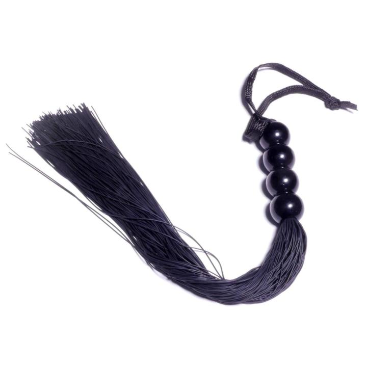 Czarny silikonowy pejcz BDSM 35,0 cm wodoodporny