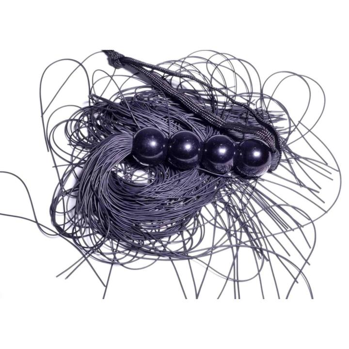 Czarny silikonowy pejcz BDSM 35,0 cm wodoodporny