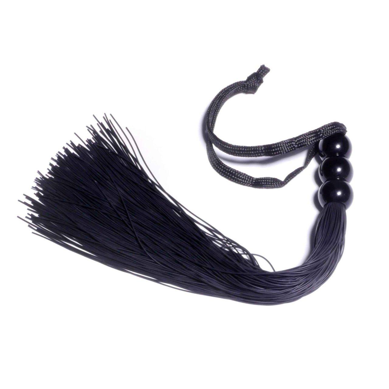 Czarny silikonowy pejcz BDSM 25,0 cm | Wodoodporny | Loris.pl
