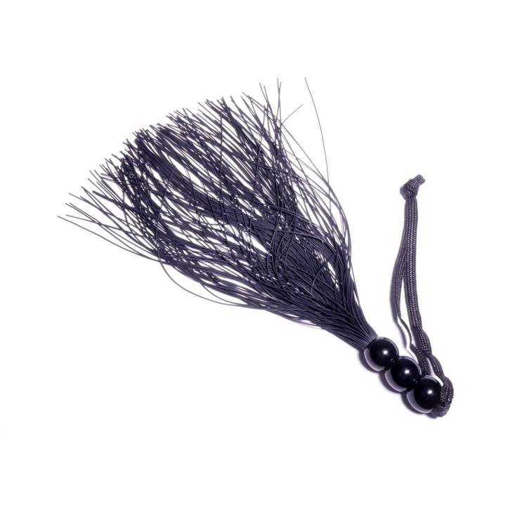 Czarny silikonowy pejcz BDSM 25,0 cm | Wodoodporny