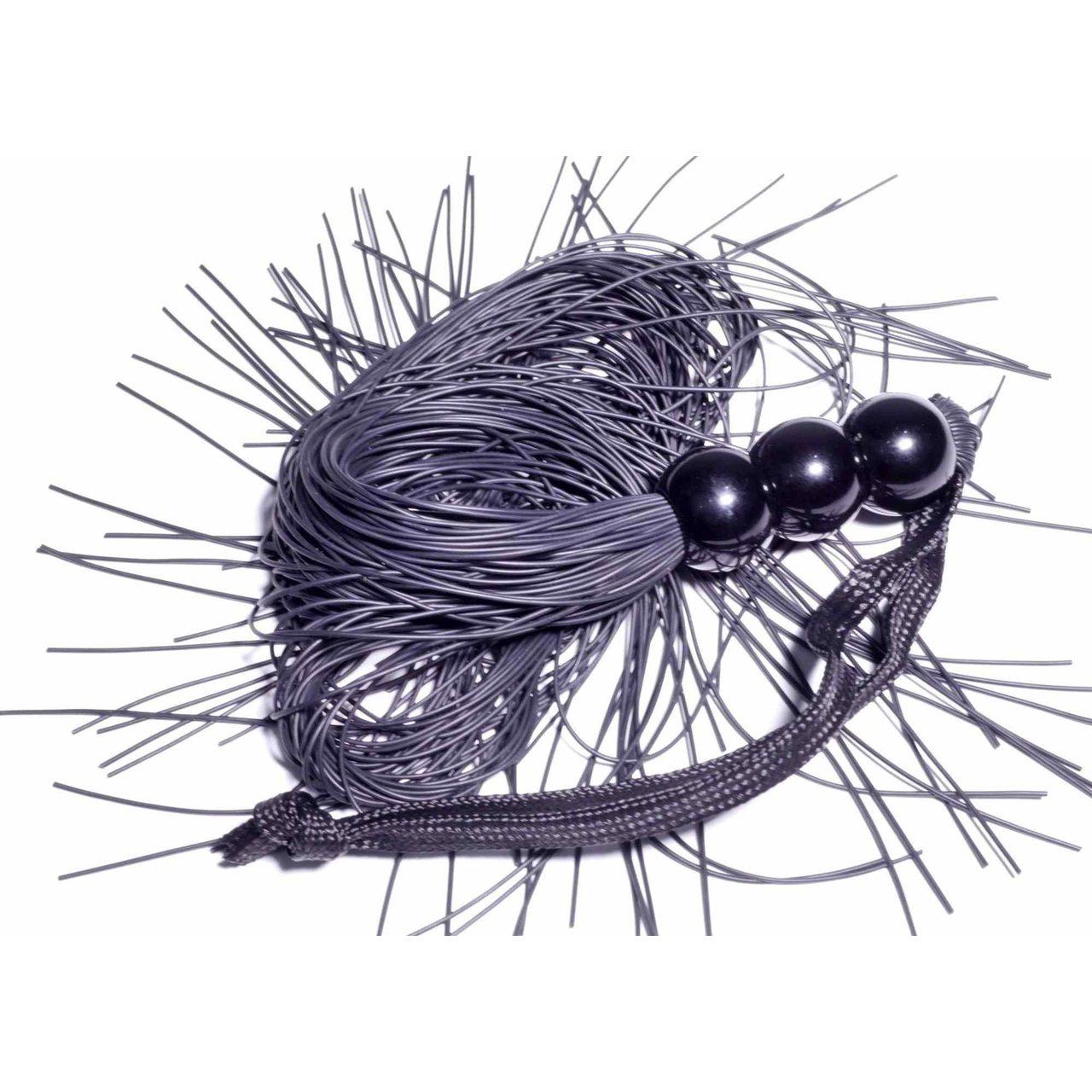 Czarny silikonowy pejcz BDSM 25,0 cm | Wodoodporny | Loris.pl