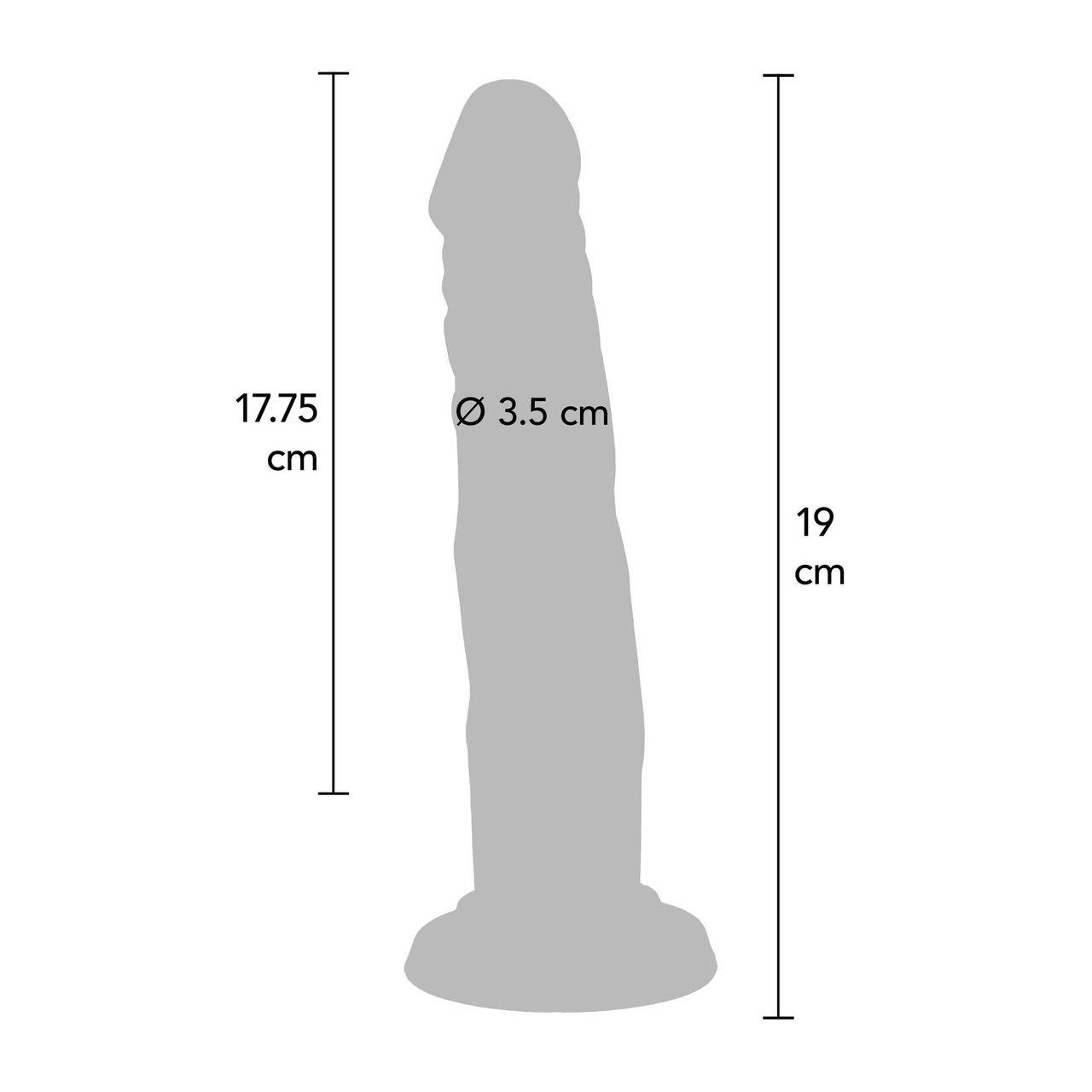 Cieliste dildo silikonowe 19,0 cm z przyssawką | Realistyczne doznania