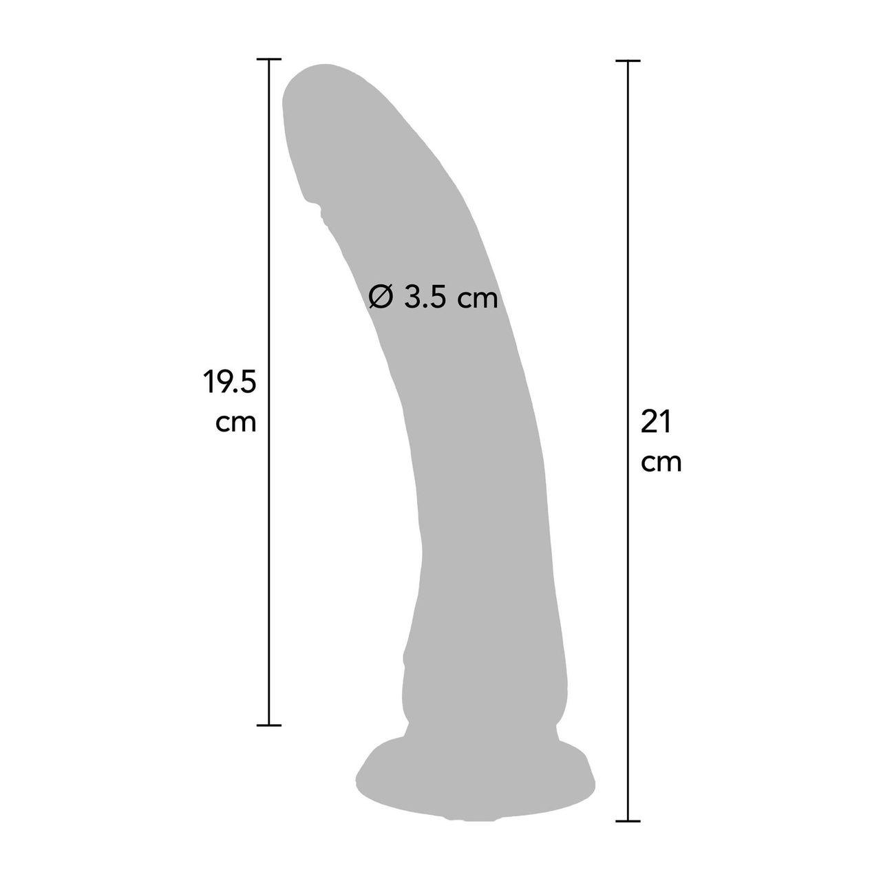 Cieliste dildo silikonowe 21,3 cm z przyssawką | Realistyczne detale