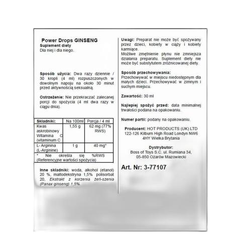 Krople z żeńszeniem dla mężczyzn 30 ml – energia i pobudzenie