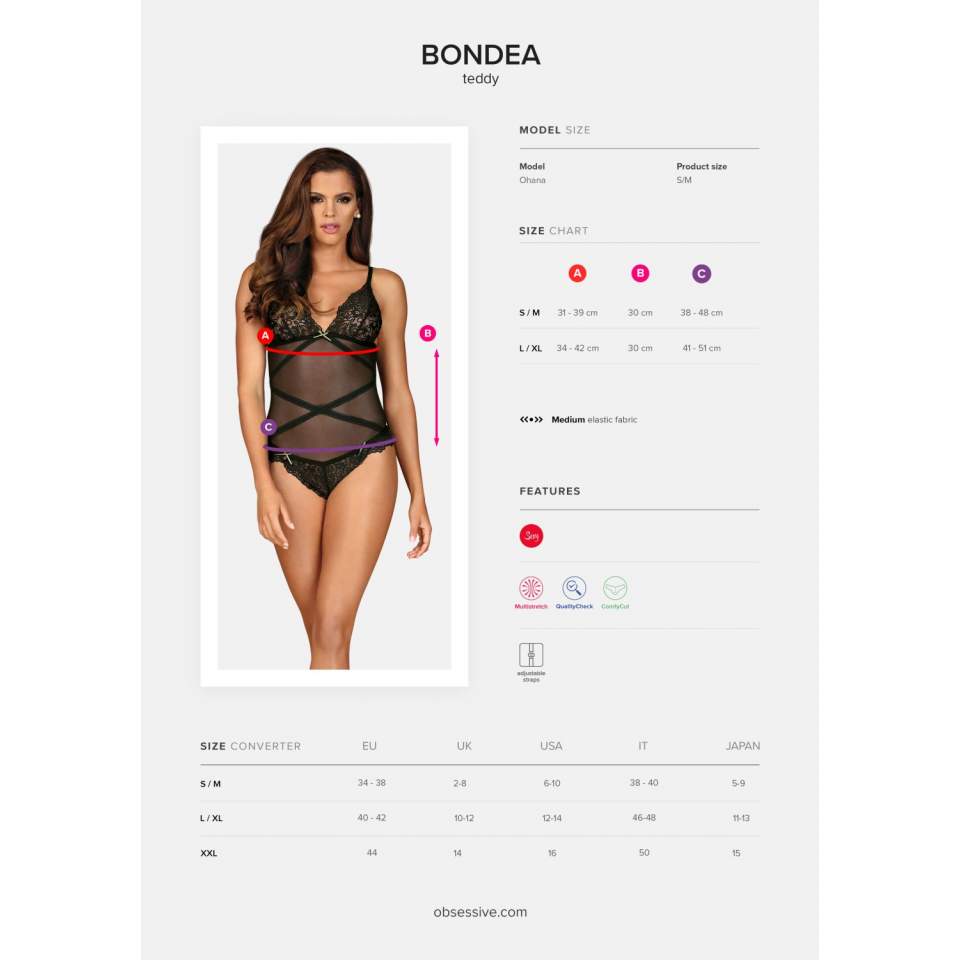 Czarne Body Obsessive Bondea, elegancja i wyjątkowy design