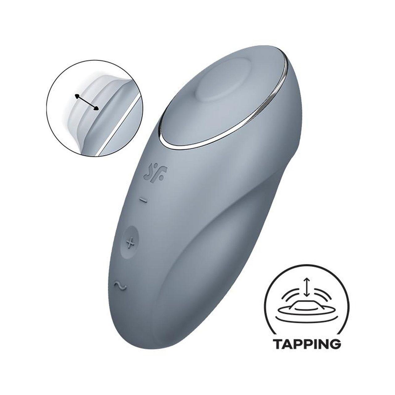 Satisfyer Tap & Climax 1 Bluegrey – stymulator łechtaczki z stukaniem i wibracją