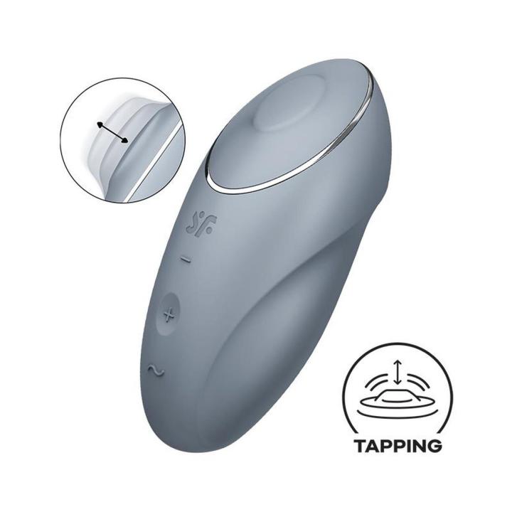 Satisfyer Tap & Climax 1 Bluegrey – stymulator łechtaczki z stukaniem i wibracją