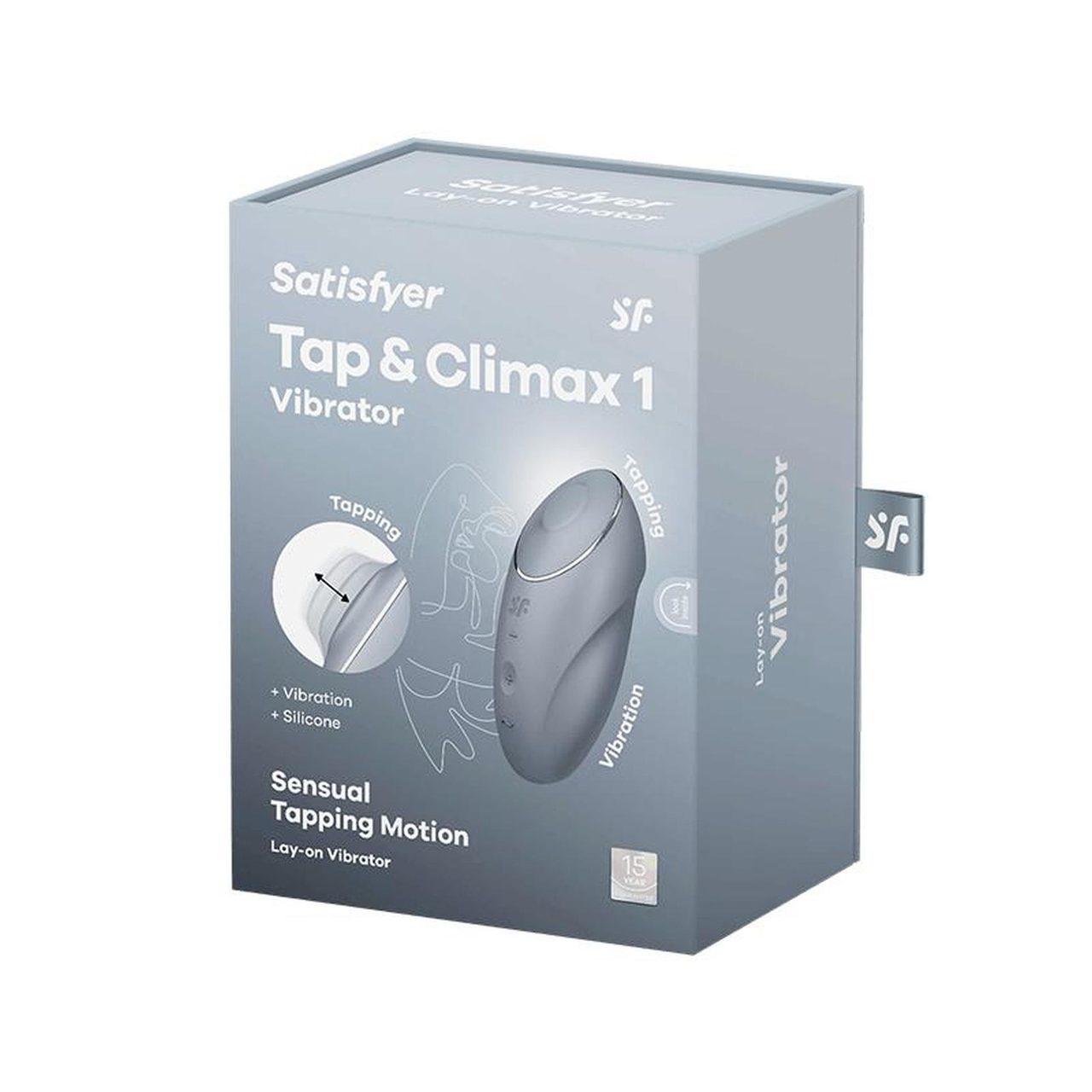 Satisfyer Tap & Climax 1 Bluegrey – stymulator łechtaczki z stukaniem i wibracją