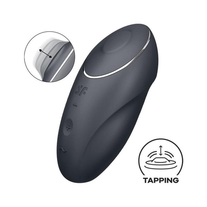 Satisfyer Tap & Climax 1 Grey – stymulator łechtaczki z stukaniem i wibracjami