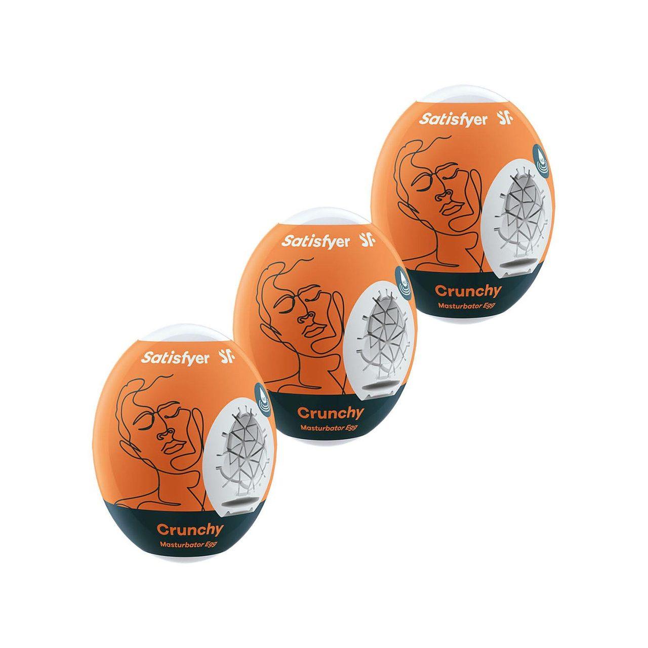 Satisfyer Masturbator Eggs Crunchy (3 szt.) – jajka masturbacyjne TPE | Loris.pl
