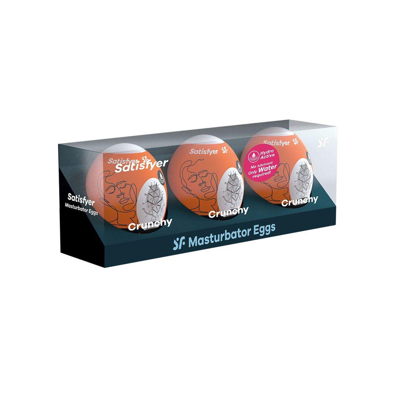 Satisfyer Masturbator Eggs Crunchy (3 szt.) – jajka masturbacyjne TPE | Loris.pl