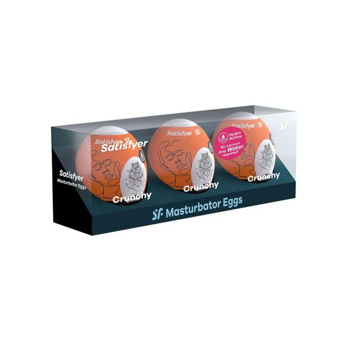 Satisfyer Masturbator Eggs Crunchy (3 szt.) – jajka masturbacyjne TPE | Loris.pl