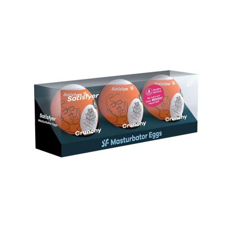 Satisfyer Masturbator Eggs Crunchy (3 szt.) – jajka masturbacyjne TPE